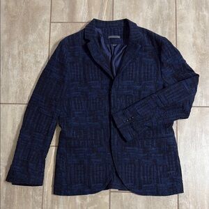 John Varvatos Blue and Black Sport Coat Modern Tailored Design